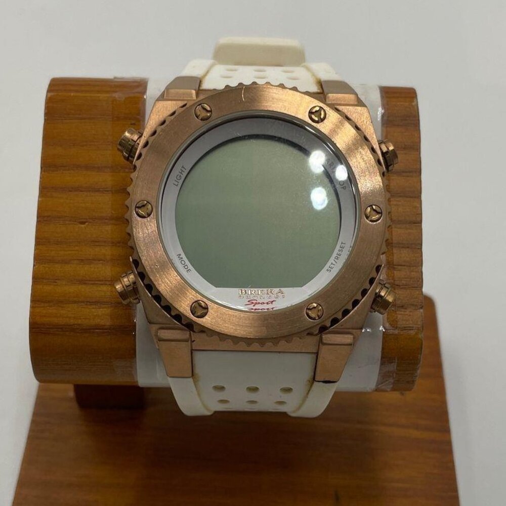 Brera Orologi Sport A410 Watch – White Strap, Gold Bezel, Swiss Movement